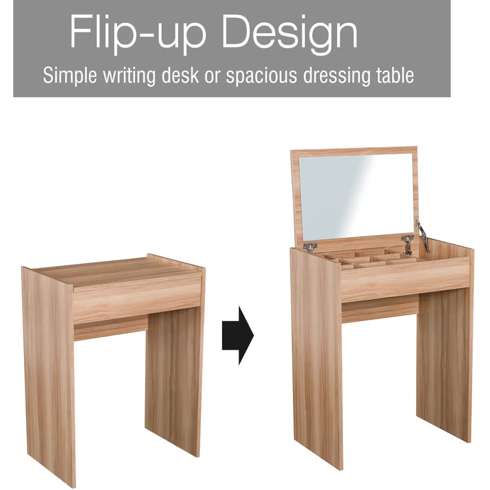 Multipurpose Dressing Table Set with Mirror - Wood