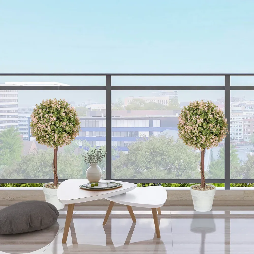 Murraya Artificial Plant in Pot 2 Pack - Cream