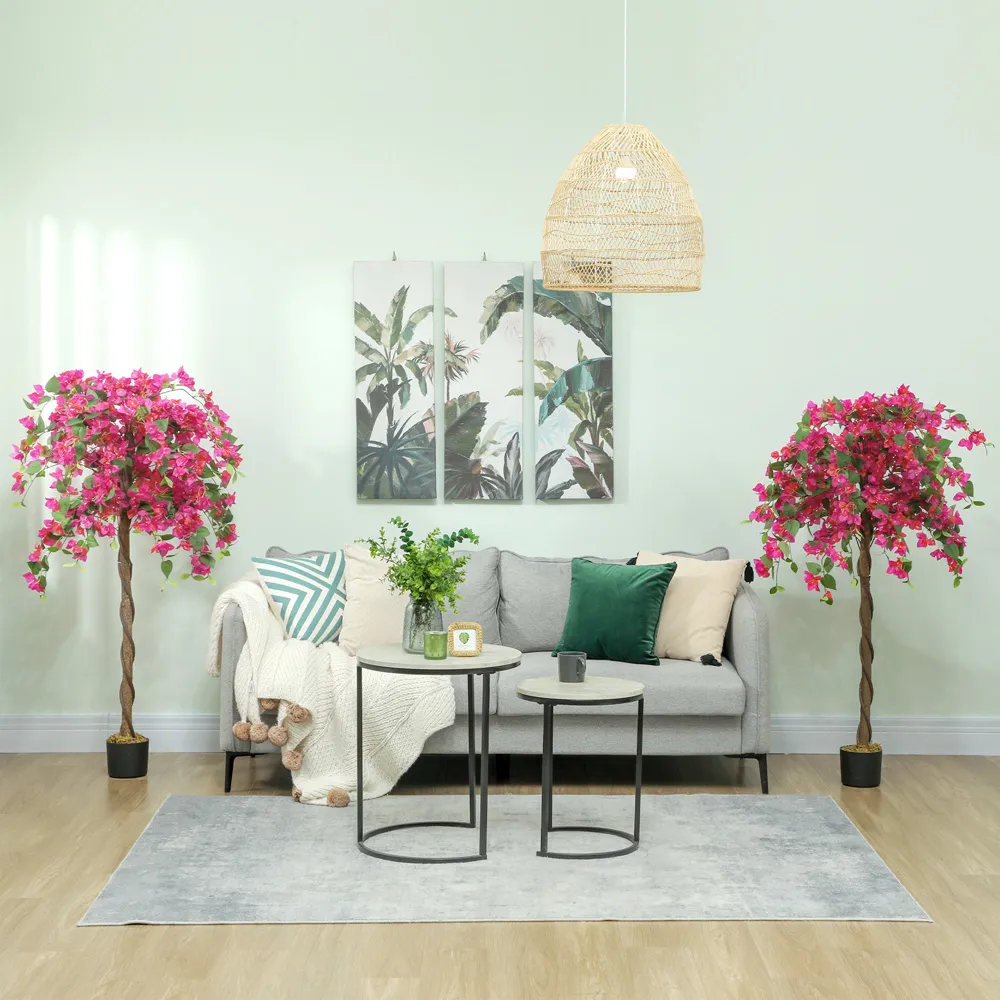 Murraya Flower Artificial Plant in Pot 2 Pack - Purple, Red