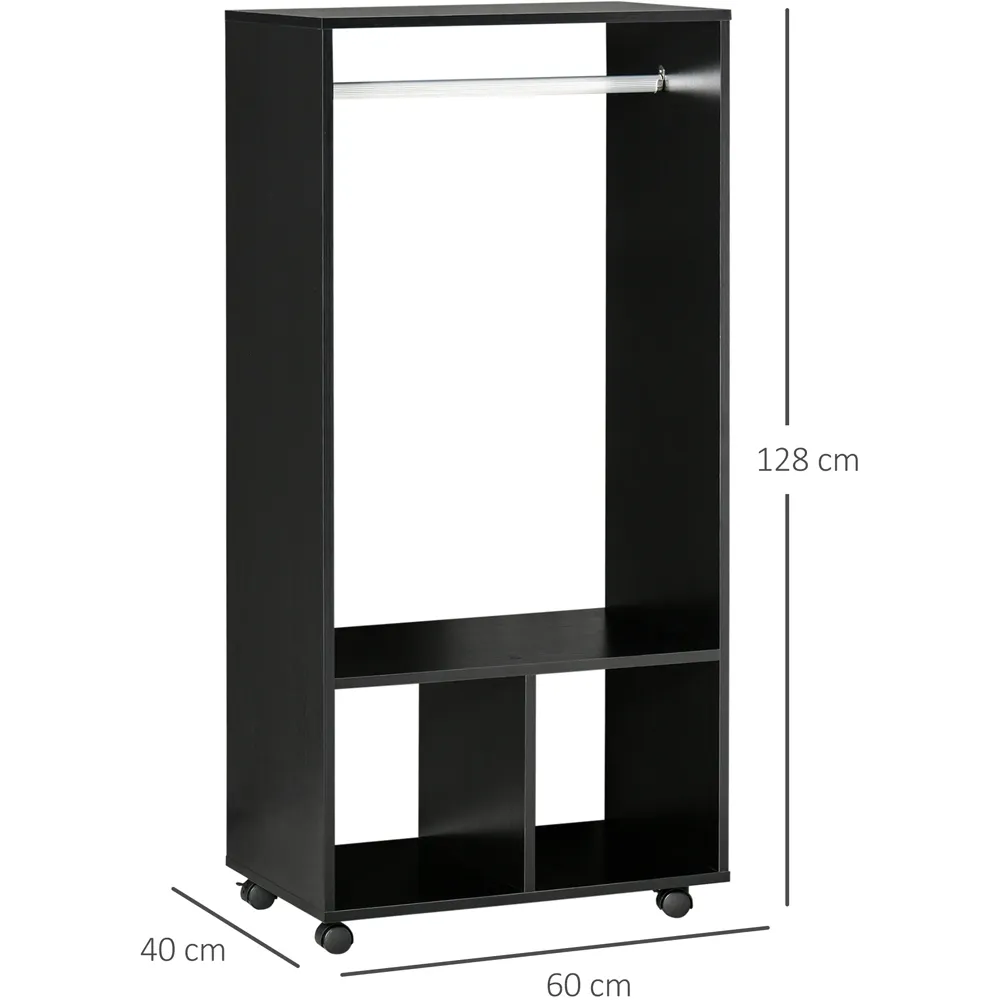 Narrow Open Wardrobe - Black