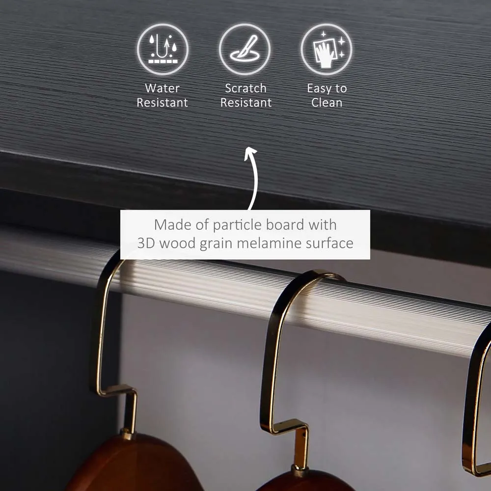 Narrow Open Wardrobe - Black