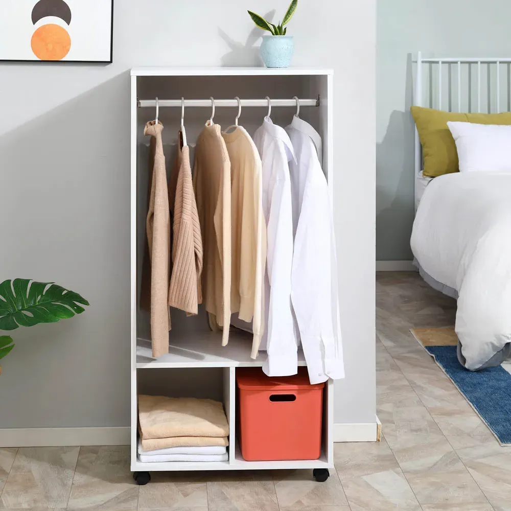 Narrow Open Wardrobe - White