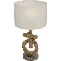 Nautical LED Table Lamp with USB Charging Port - Brown