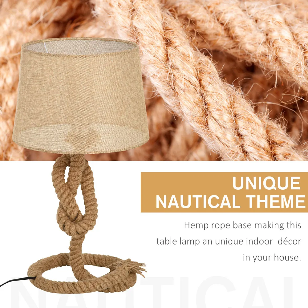 Nautical Rope Base Table Lamp - Beige