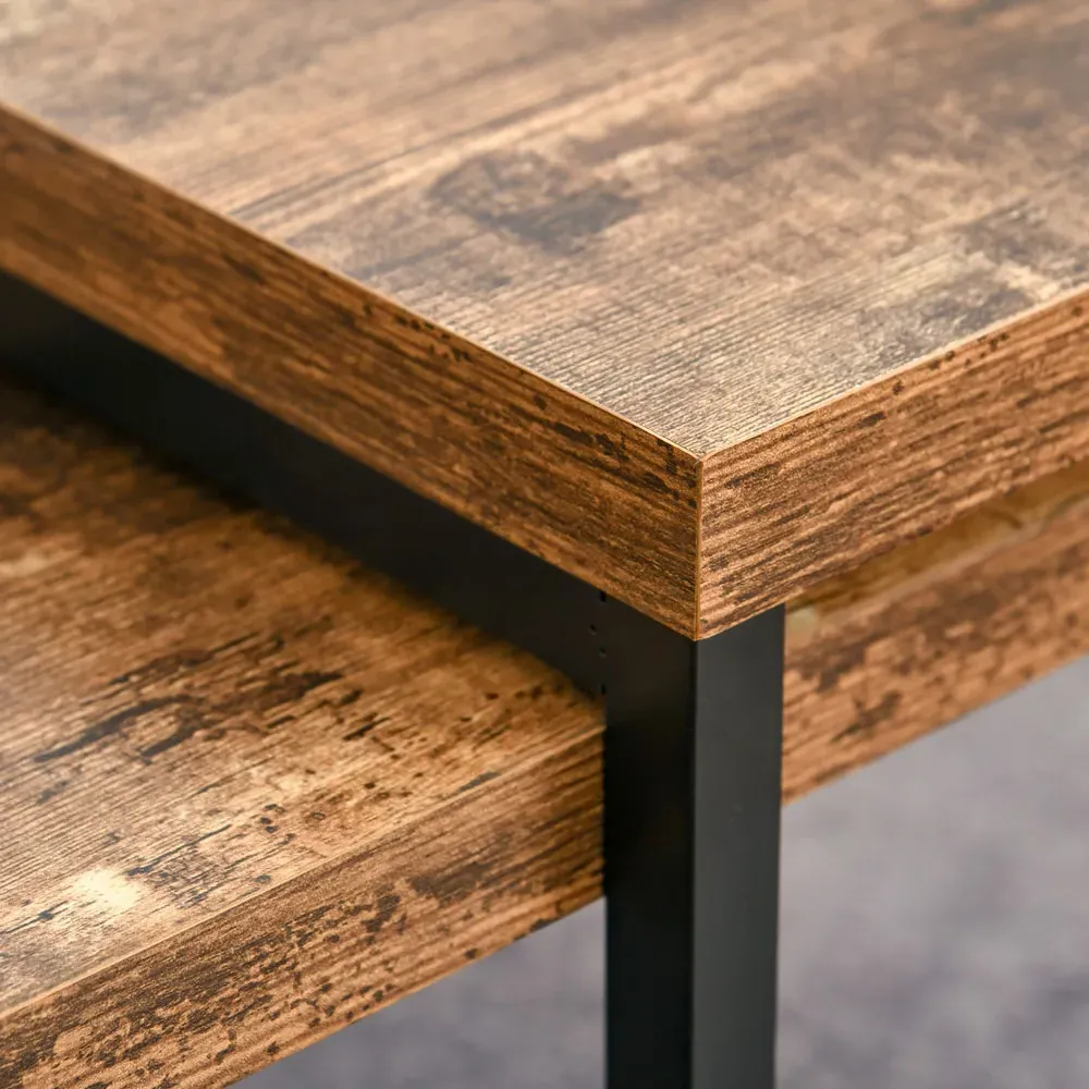 Nest of Tables Set of 2 - Brown, MDF