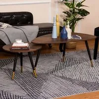 Nest of Tables Set of 2 - Brown, Steel