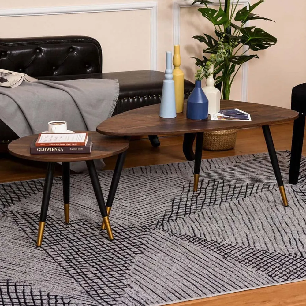 Nest of Tables Set of 2 - Brown, Steel