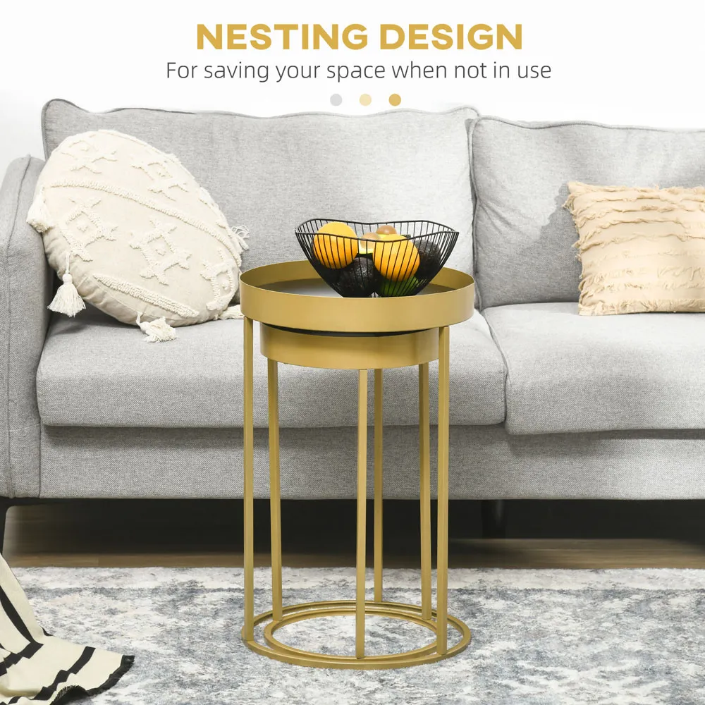 Nest of Tables Set of 2 - Gold