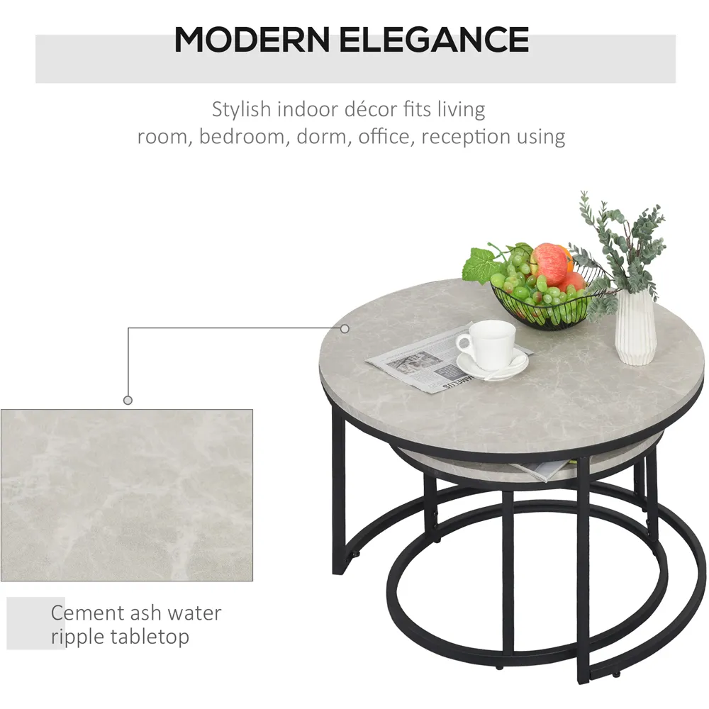 Nest of Tables Set of 2 - Grey