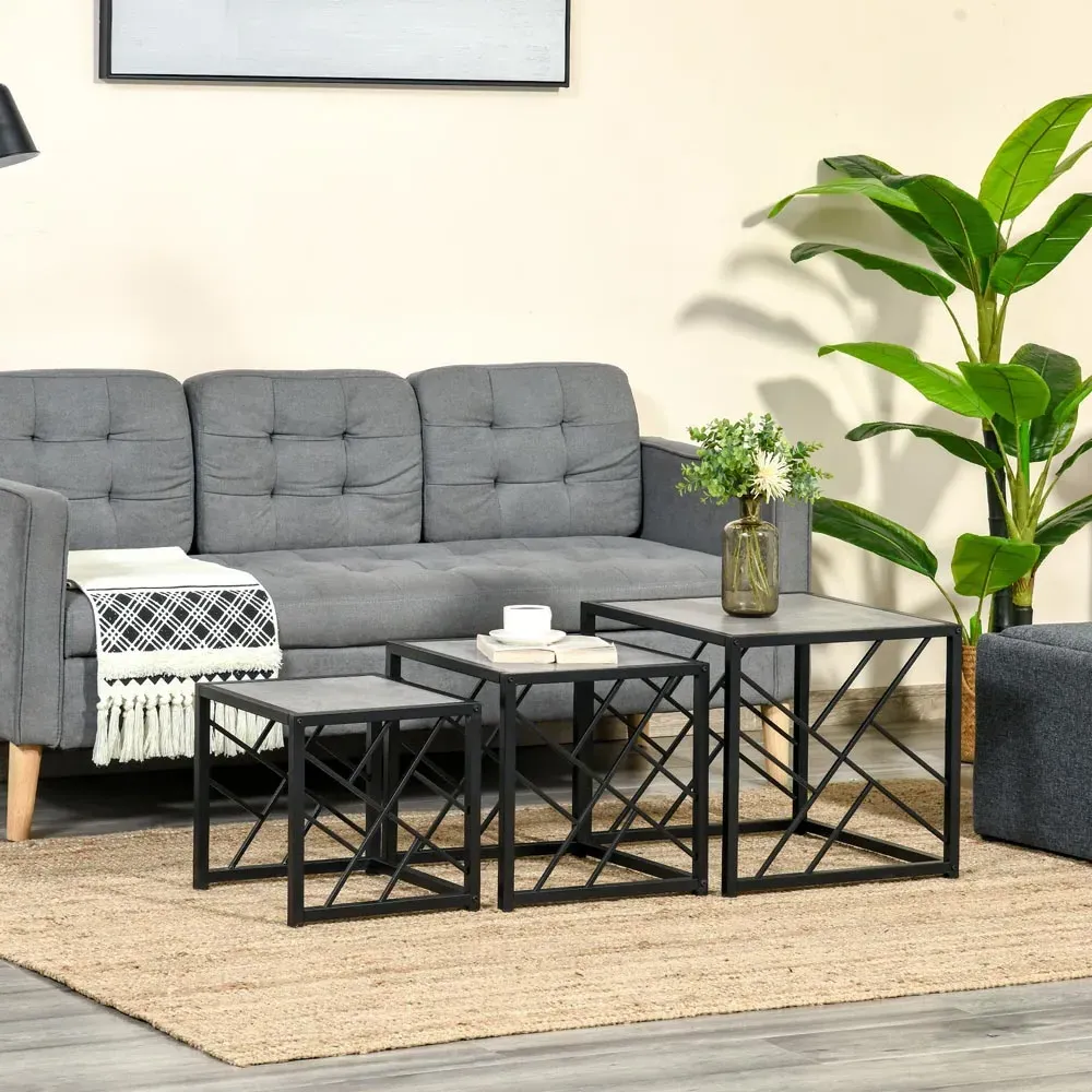 Nest of Tables Set of 3 - Grey