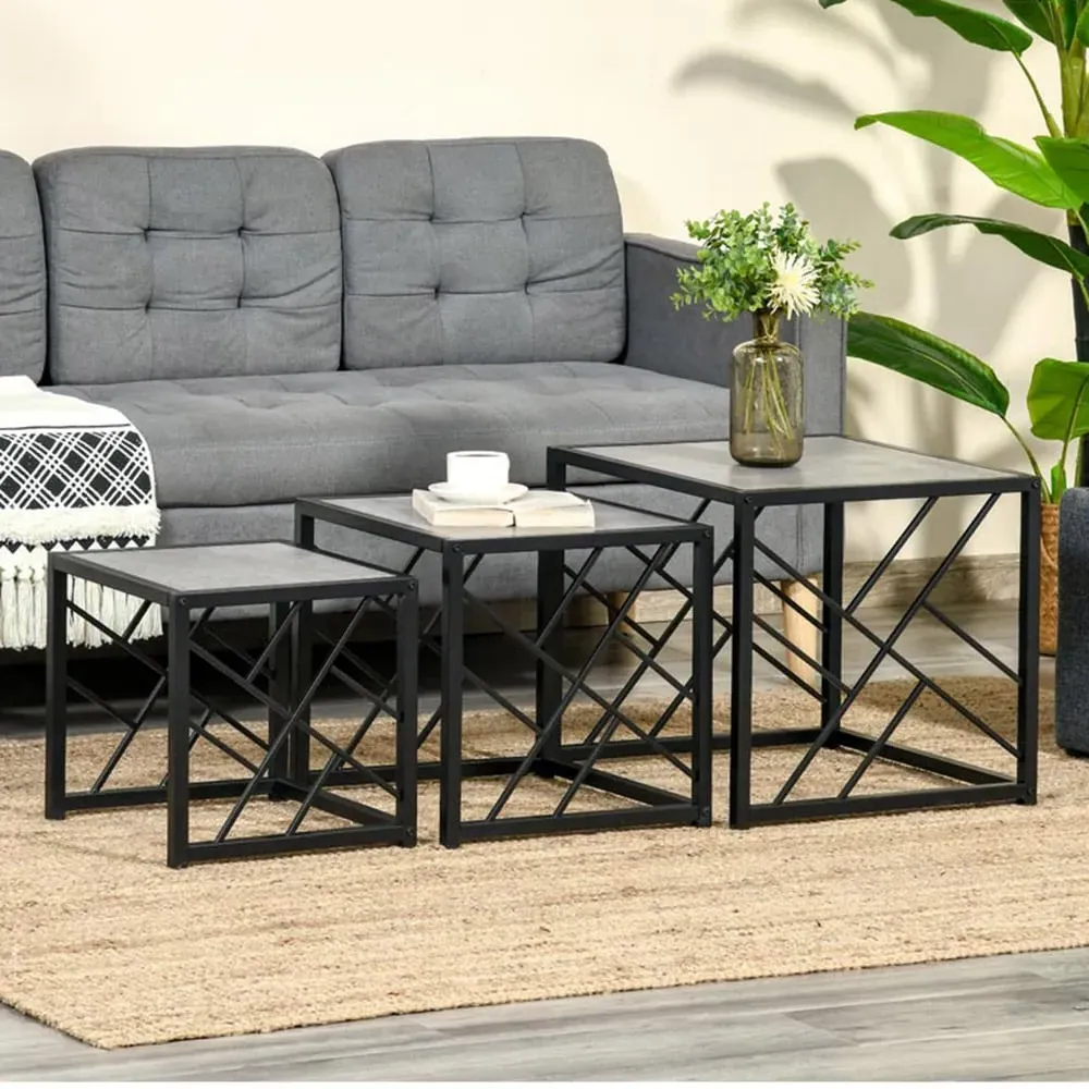 Nest of Tables Set of 3 - Grey