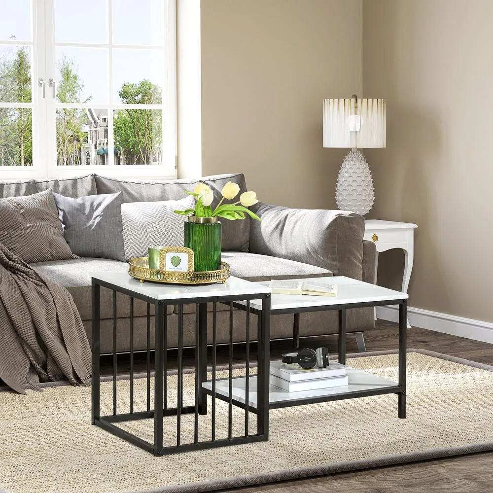 Nesting Coffee Table Set of 2 with Storage - Multi, MDF