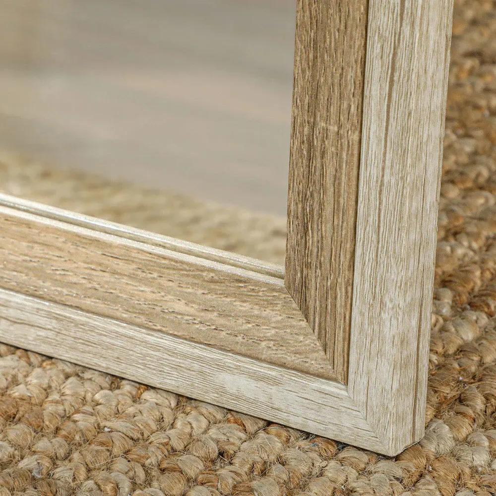 Oak Full Length Mirror - Brown, MDF