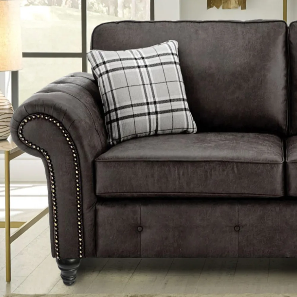 Oakana 3-Seater Sofa - Black, Bonded Leather