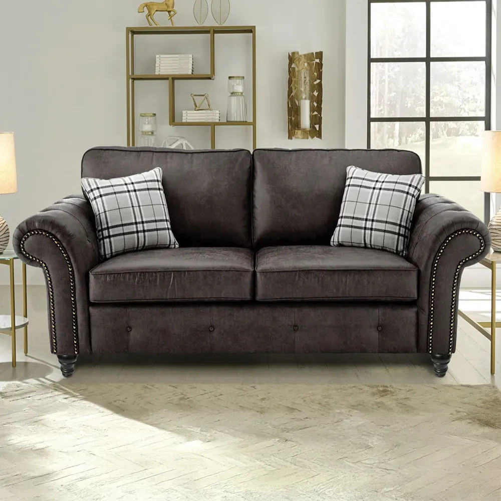 Oakana 3-Seater Sofa - Black, Bonded Leather