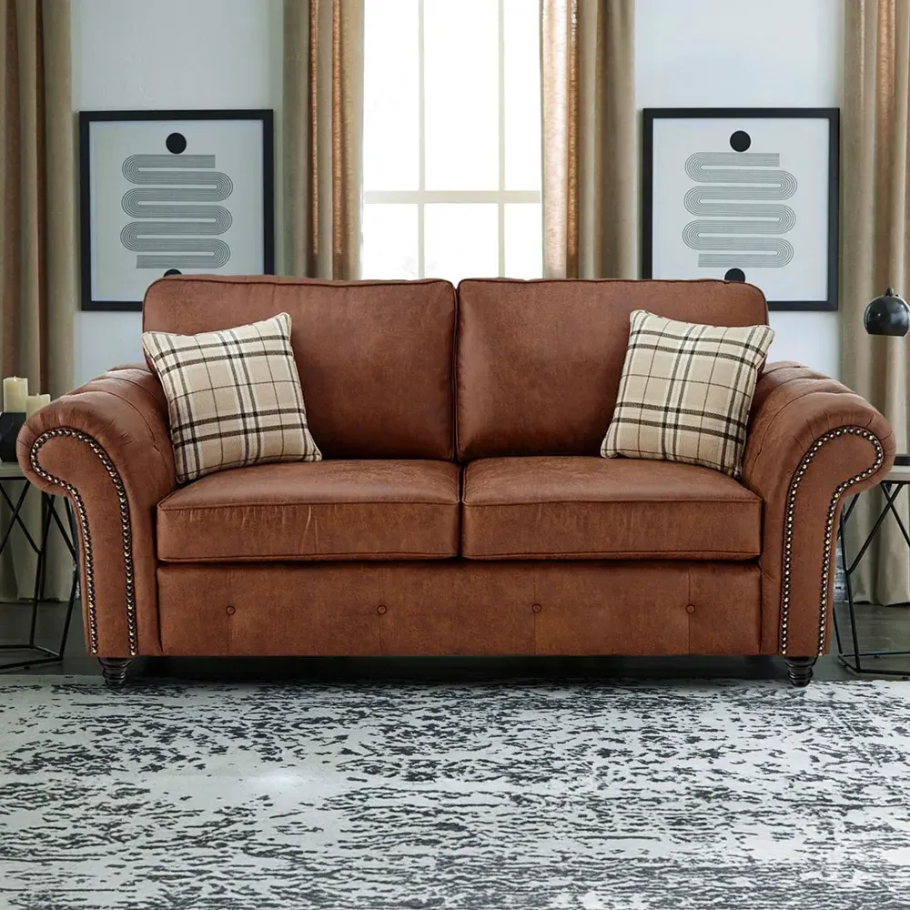 Oakana 3-Seater Sofa - Brown, Bonded Leather image