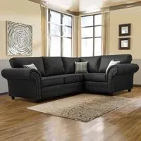 Oakana 4-Seater Left Hand Corner Sofa - Black, Leather
