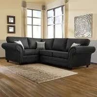 Oakana 4-Seater Right Hand Corner Sofa - Black, Leather