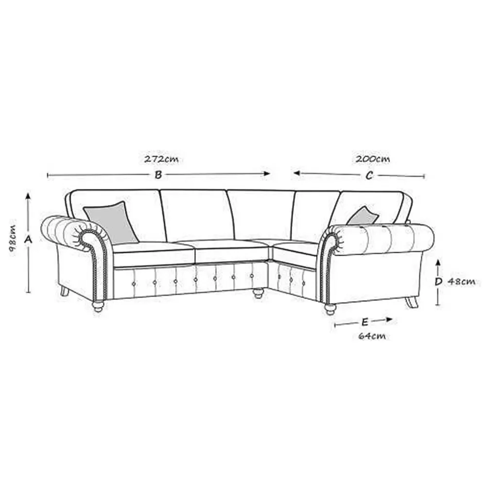 Oakana 4-Seater Right Hand Corner Sofa - Brown, Leather