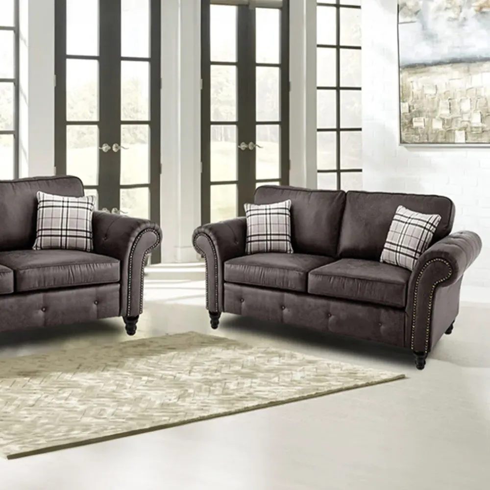 Oakana 5-Seater Sofa Set - Black, Bonded Leather