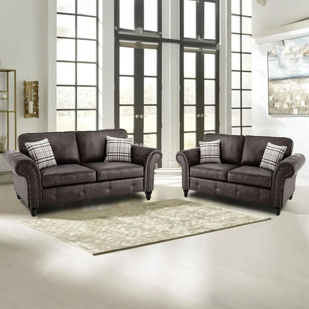 Oakana 5-Seater Sofa Set - Black, Bonded Leather