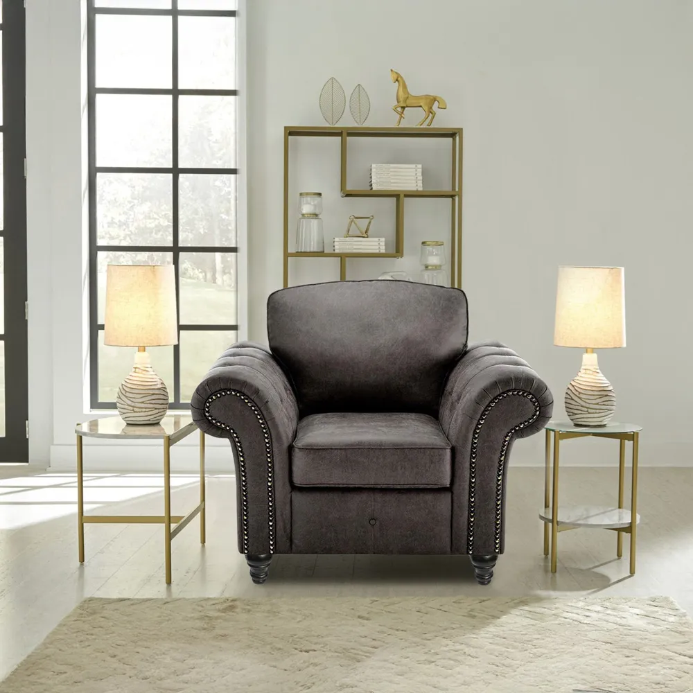 Oakana Armchair - Black, Bonded Leather