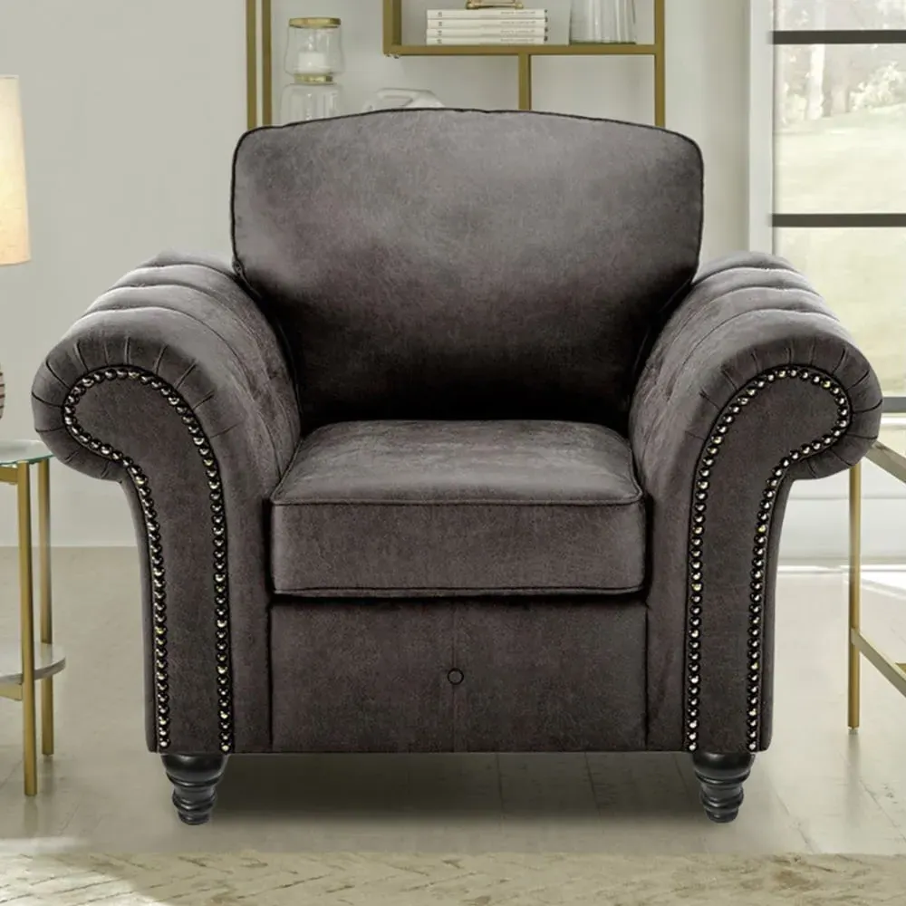 Oakana Armchair - Black, Bonded Leather image