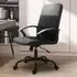 Office Chair with Adjustable Height - Black, PVC Leather