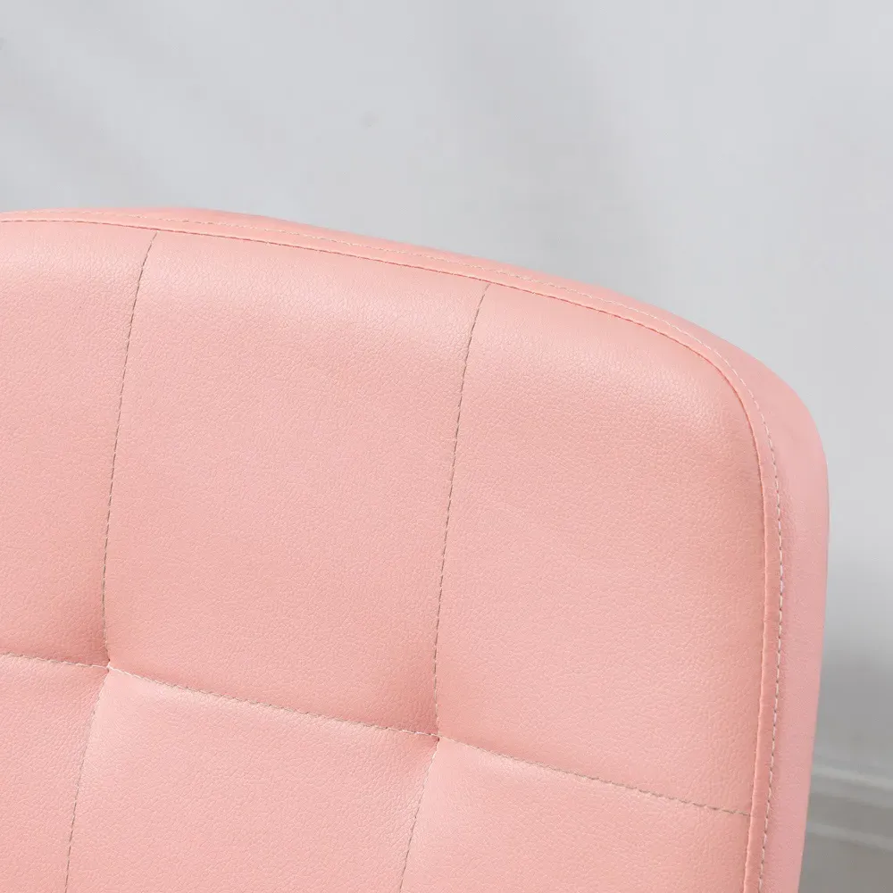 Office Chair with Adjustable Height - Pink, Faux Leather
