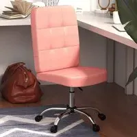 Office Chair with Adjustable Height - Pink, Faux Leather
