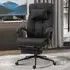 Office Chair with Wheels and Footrest - Black