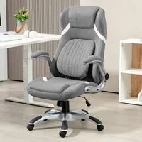Office Desk Chair with Adjustable Height - Grey, Fabric