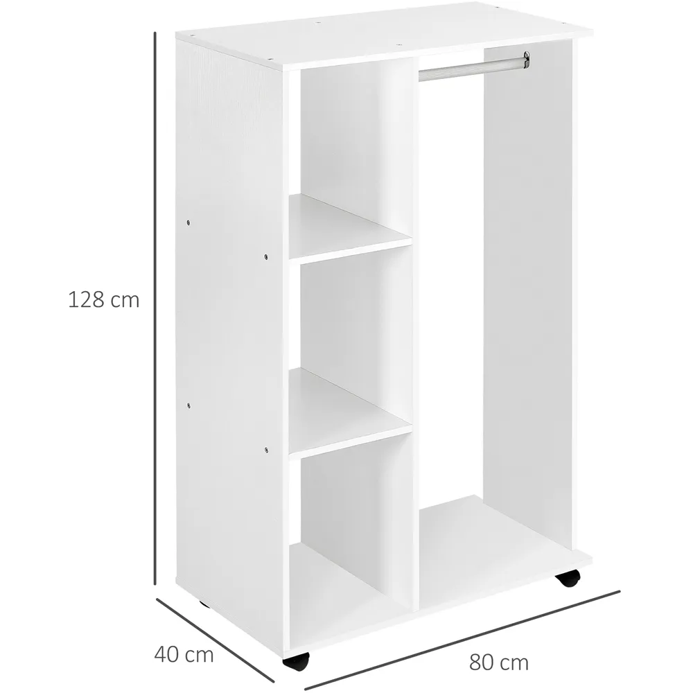 Open Wardrobe with Storage - White