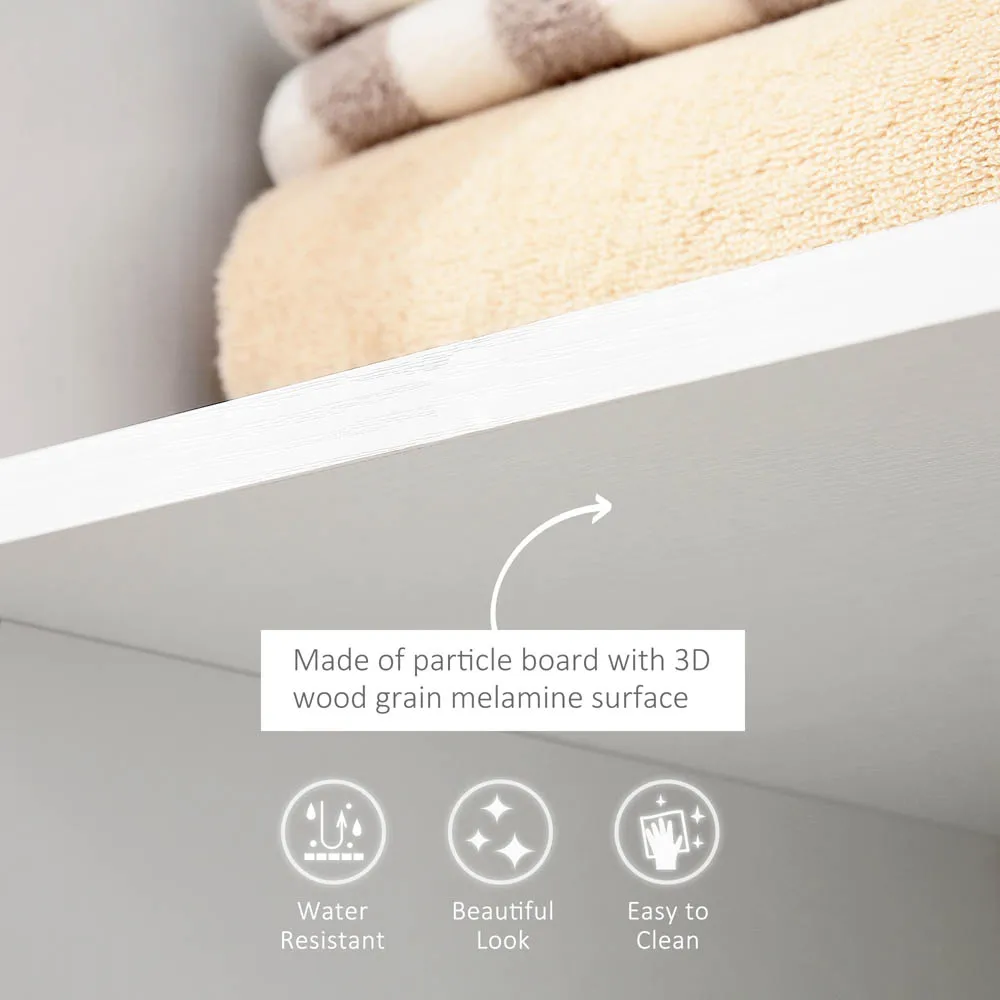 Open Wardrobe with Storage - White