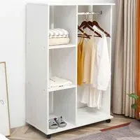 Open Wardrobe with Storage - White