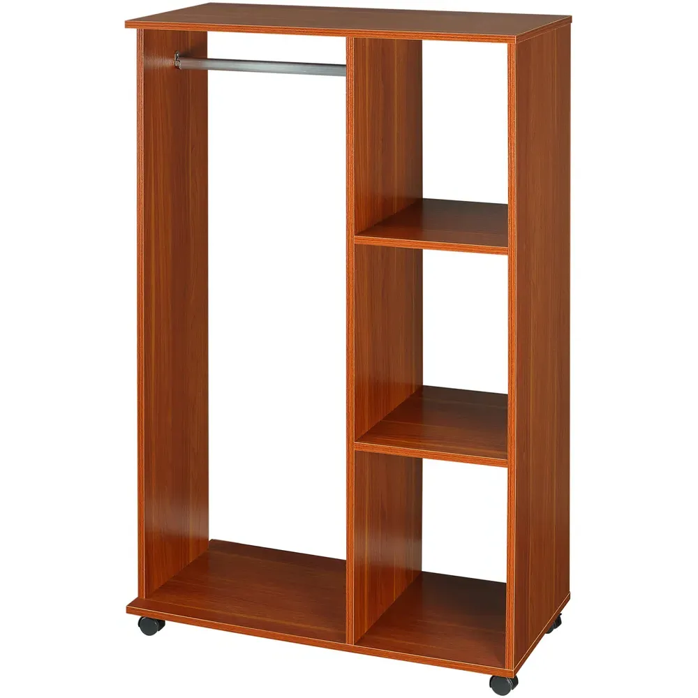 Open Wardrobe with Wheels - Brown, Walnut