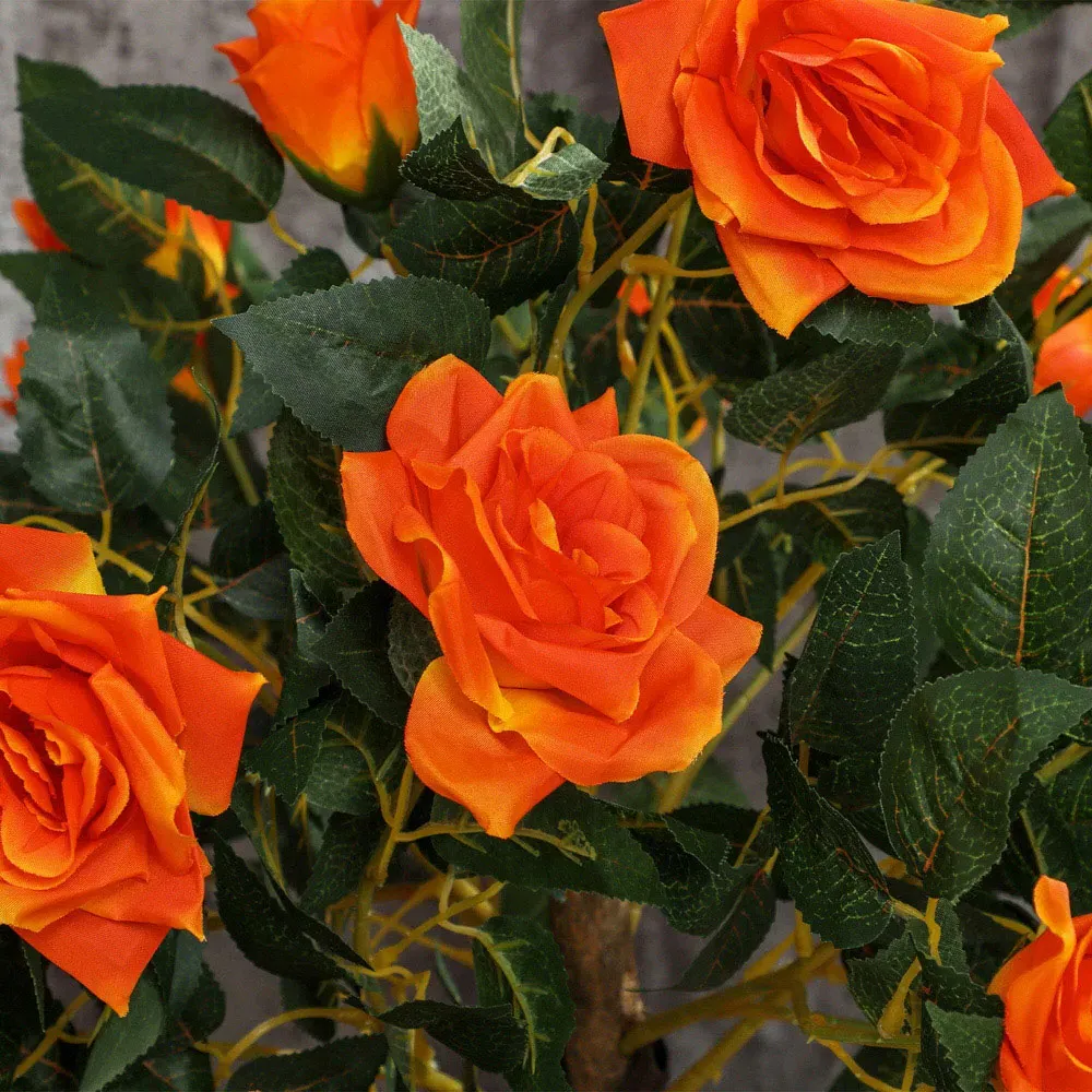 Orange Rose Artificial Tree in Pot 90cm 2 Pack