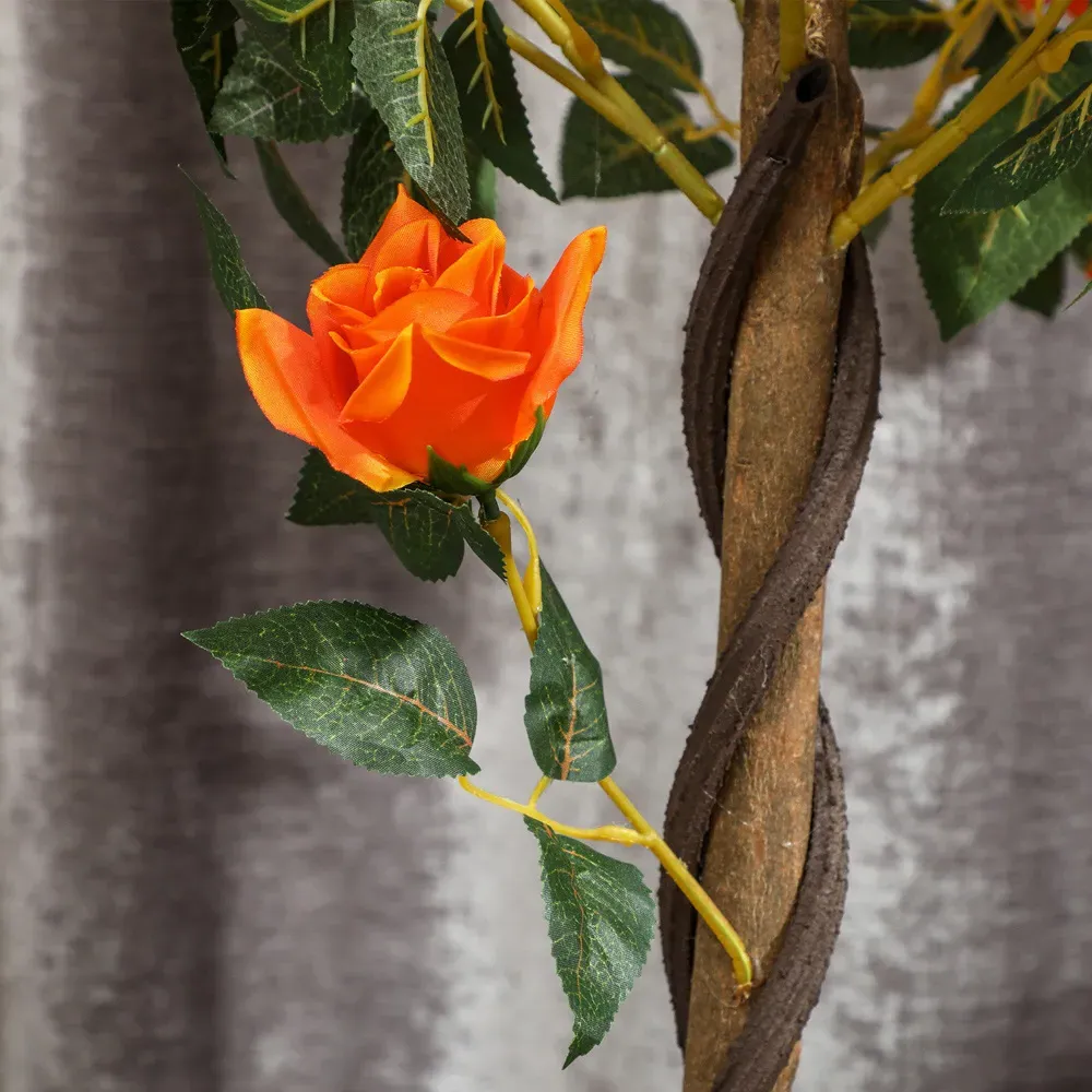 Orange Rose Artificial Tree in Pot 90cm 2 Pack