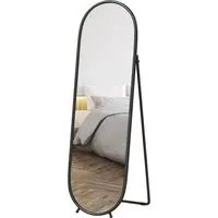Oval Full Length Mirror - Black, Metal