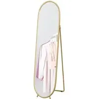 Oval Full Length Mirror - Gold, Metal