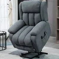 Oversized Recliner Chair with Remote Control - Grey