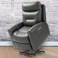 Overstuffed Riser Recliner Chair with USB Ports - Grey