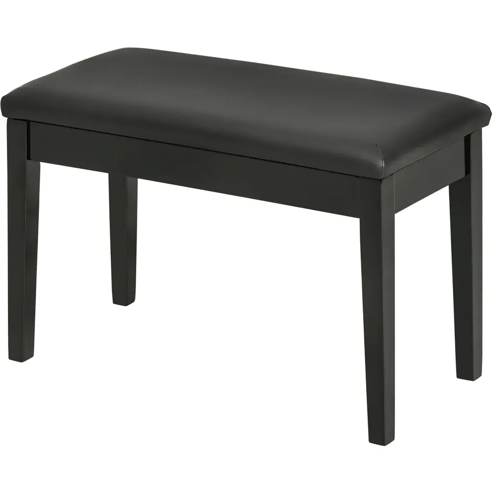 Piano Bench with Storage - Black, Faux Leather
