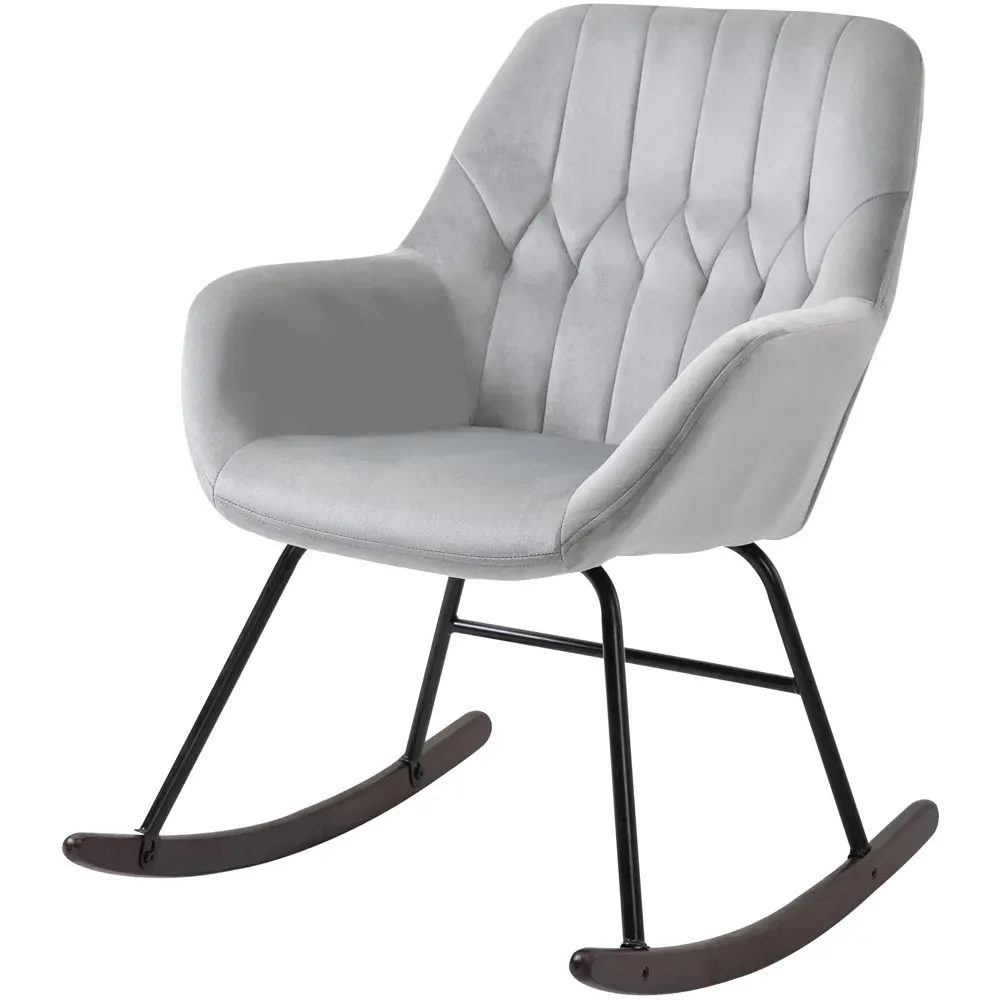 Plush Rocking Chair - Grey, Steel