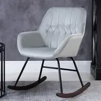 Plush Rocking Chair - Grey, Steel