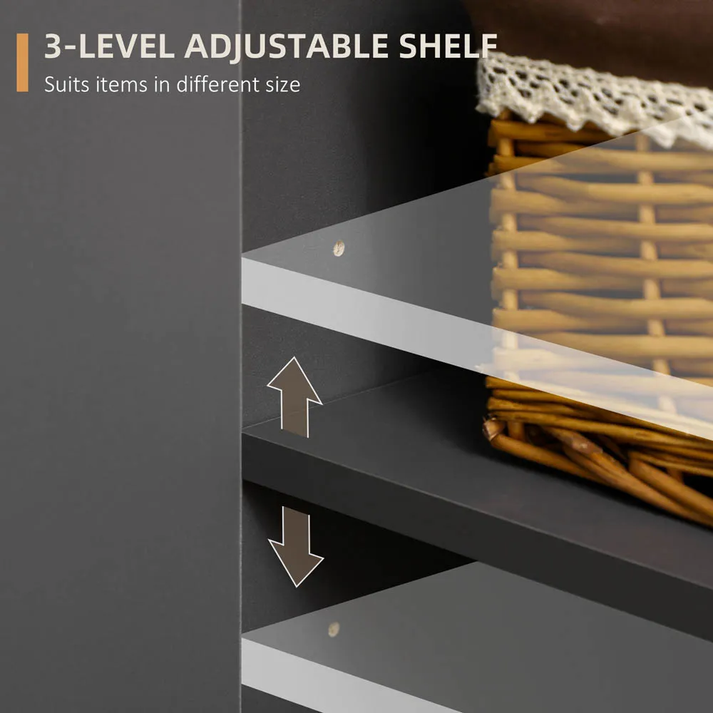 Portland 2 Door 3 Drawer Kitchen Sideboard - Dark Grey