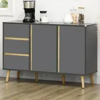 Portland 2 Door 3 Drawer Kitchen Sideboard - Dark Grey