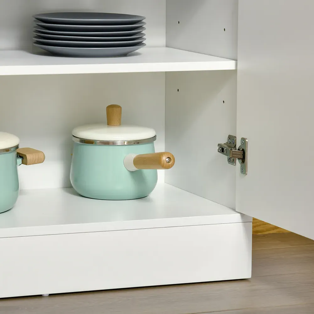 Portland 2 Door Display Cabinet with Shelves - White