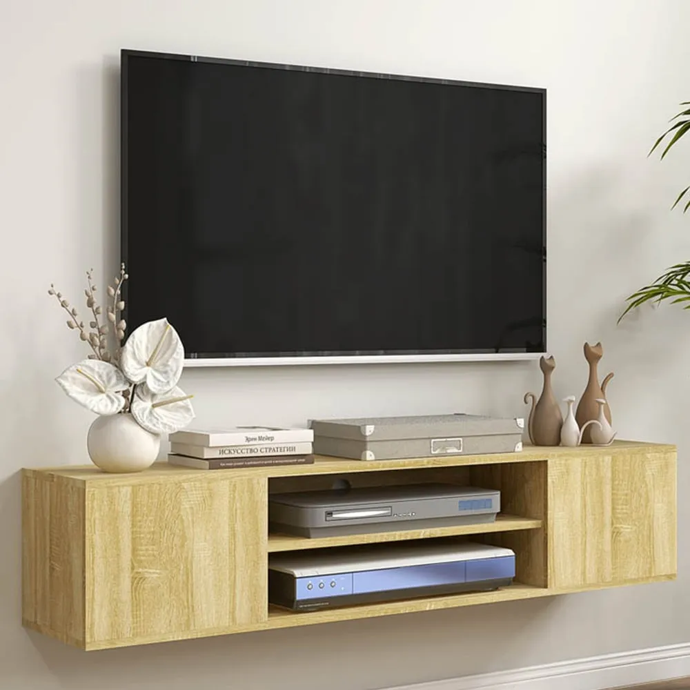 Portland 2 Door Floating TV Unit - Brown image