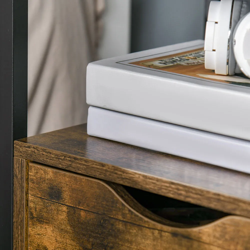 Portland 2 Drawer Side Table - Brown